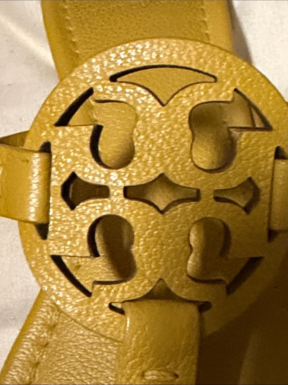 Tory Burch Mustard Yellow Miller Logo Thong Sandals